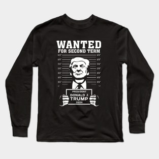 Trump Mugshot, POTUS Mug Shot, Save America, Trump 2024, Trump 45/47, America First, Funny Trump MAGA Gift Long Sleeve T-Shirt